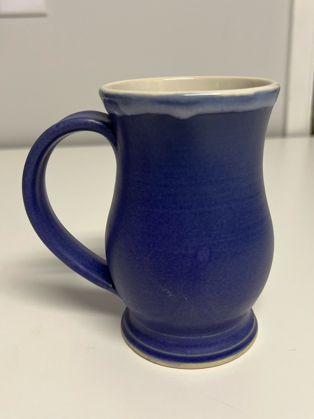 Indigo Pottery Mug with Cream Rim